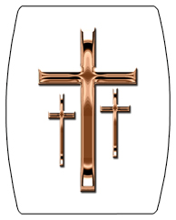 DAREC-517-BZ-WT Bronze 3 Crosses White